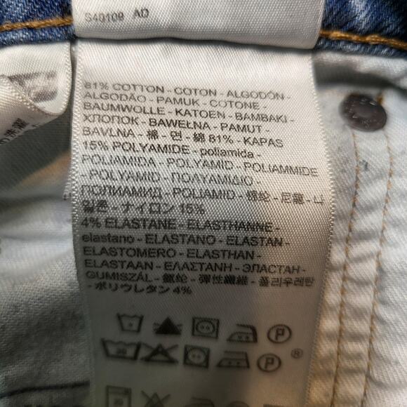 Levis 511 Jeans Mens 33x30 Light Wash Slim Fit Stretch Checkered Pixel Print - Picture 4 of 11